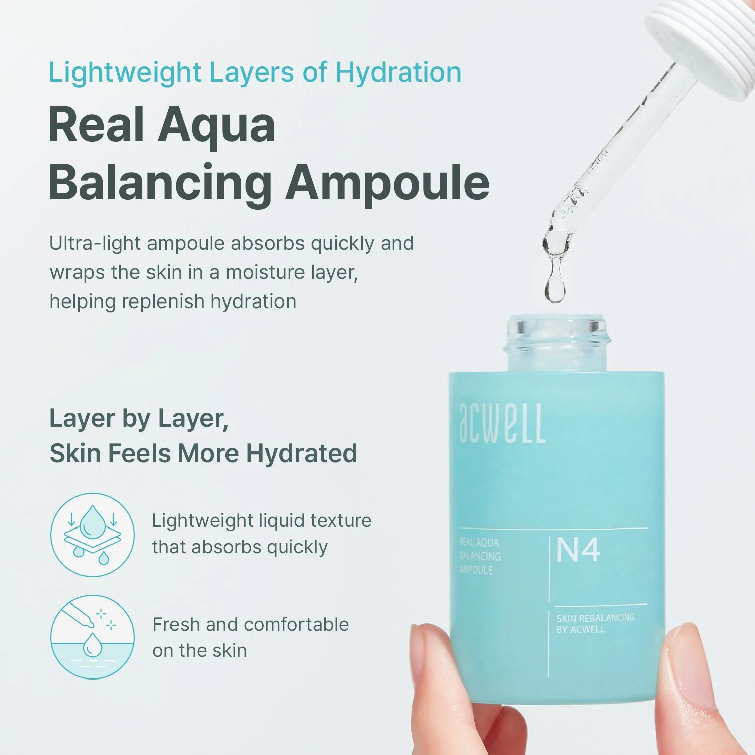 Acwell Real Aqua Balancing and Hydrating Facial Ampoule Serum