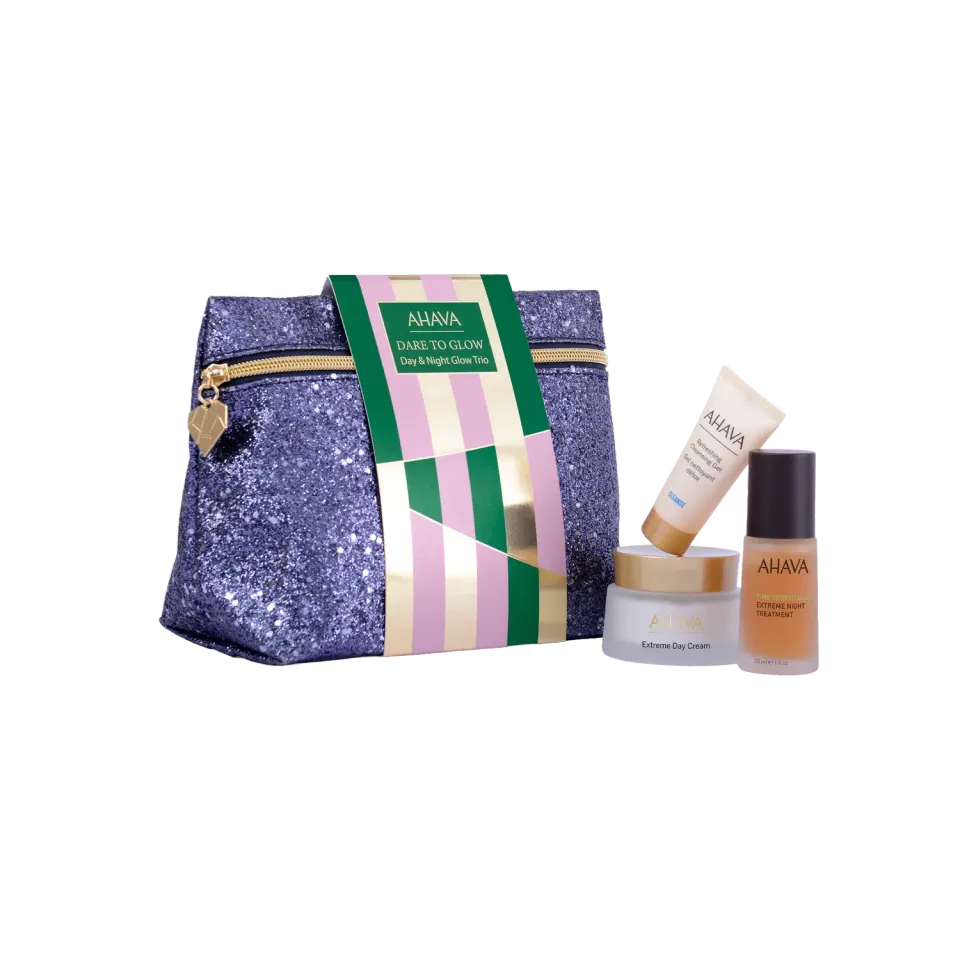 ahava Day & Night Glow Trio hudpleiesett for dag og natt