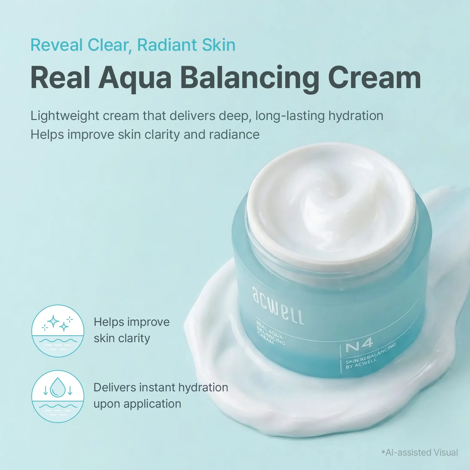 Acwell Real Aqua Balancing Cream gelkrem med hyaluronsyre