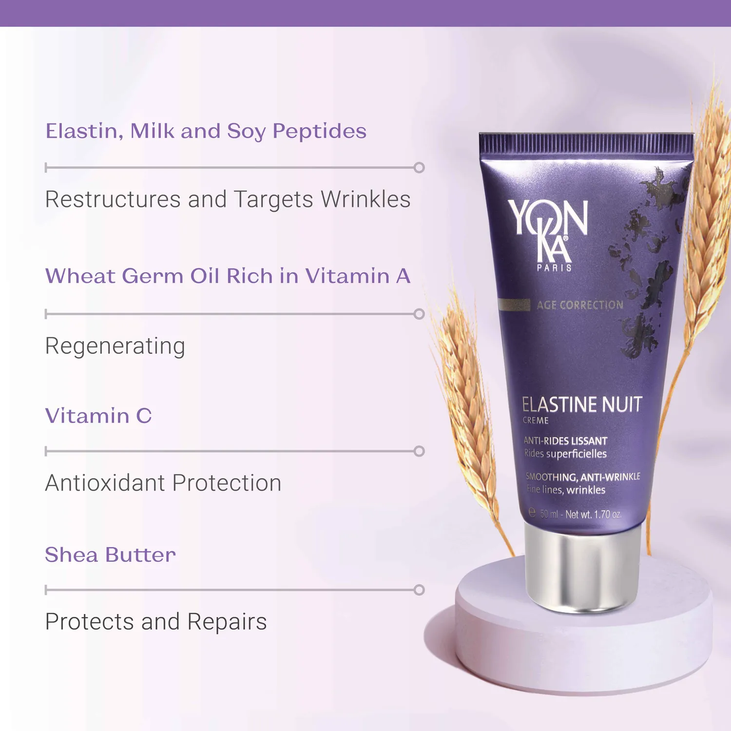 Yon-Ka Elastine Elastine Nuit nattkrem for fine linjer