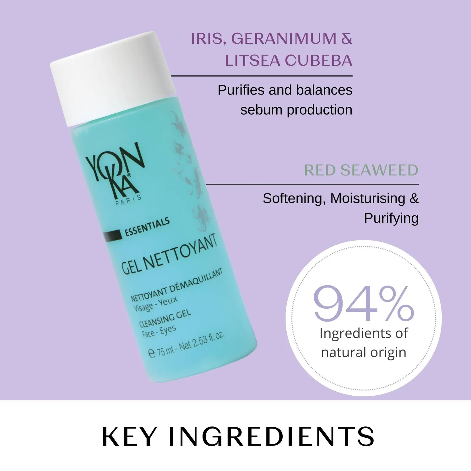 Yon-Ka Gel Nettoyant rensegel reisestørrelse naturlig duft