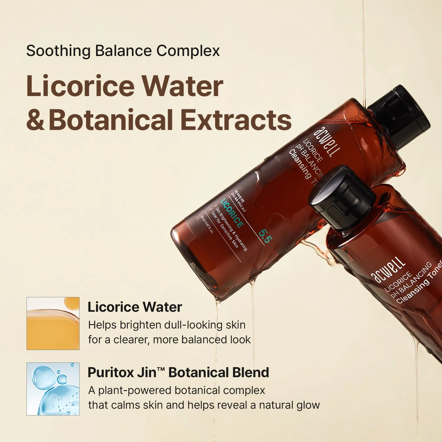 Acwell Licorice pH Balancing Cleansing Toner ansiktsvann 10.14 fl oz