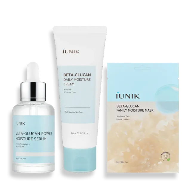 IUNIK Hydration Boost Trio fuktighetssett med beta-glukan
