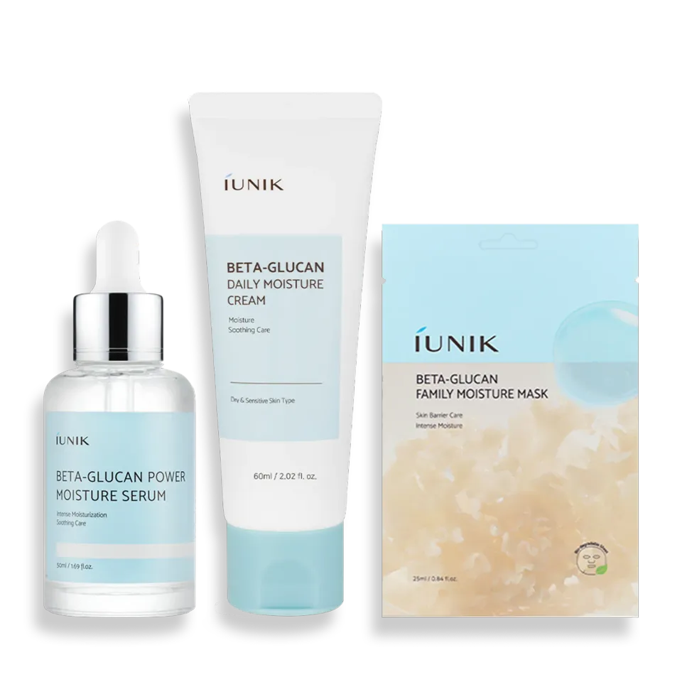 IUNIK Hydration Boost Trio fuktighetssett med beta-glukan