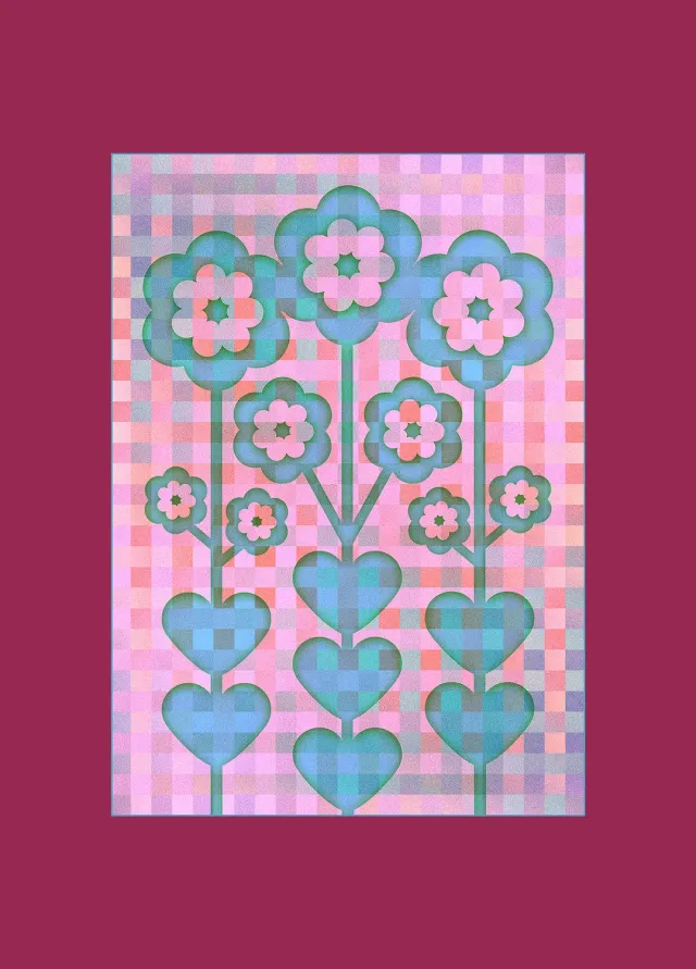 Djusie Flower Friends kunsttrykk begrenset opplag