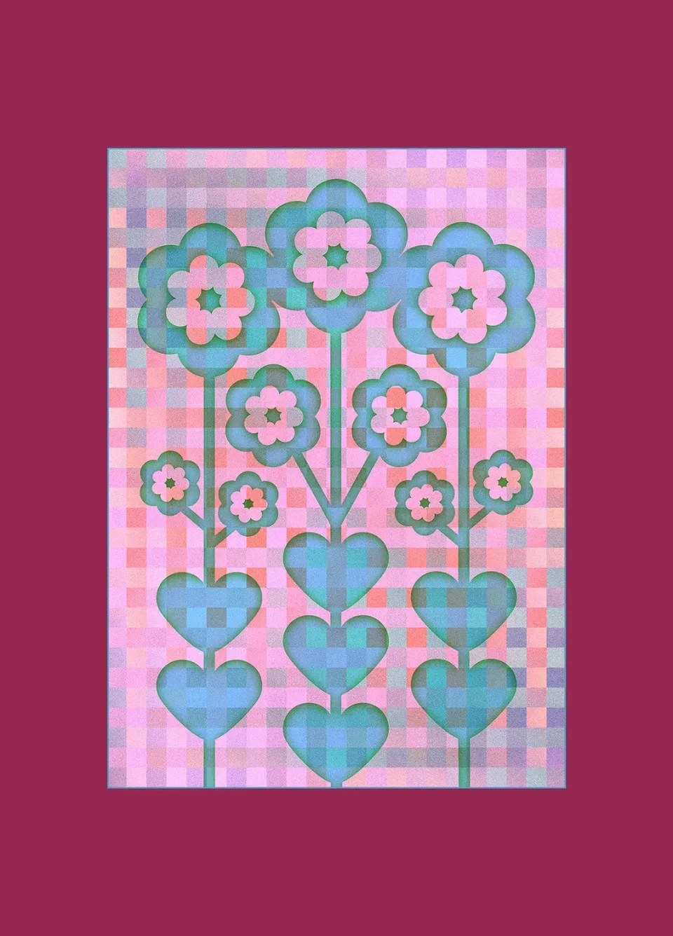 Djusie Flower Friends kunsttrykk begrenset opplag