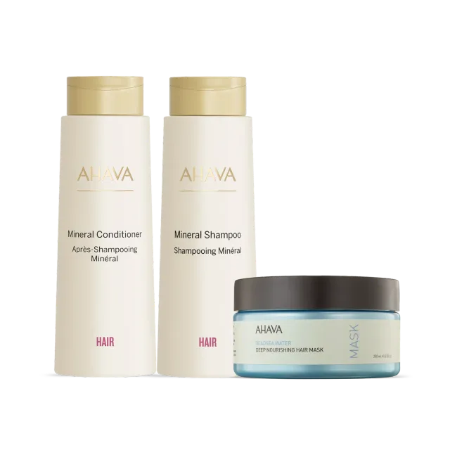 ahava The Hair Revival Trio hårpleiesett 3 deler
