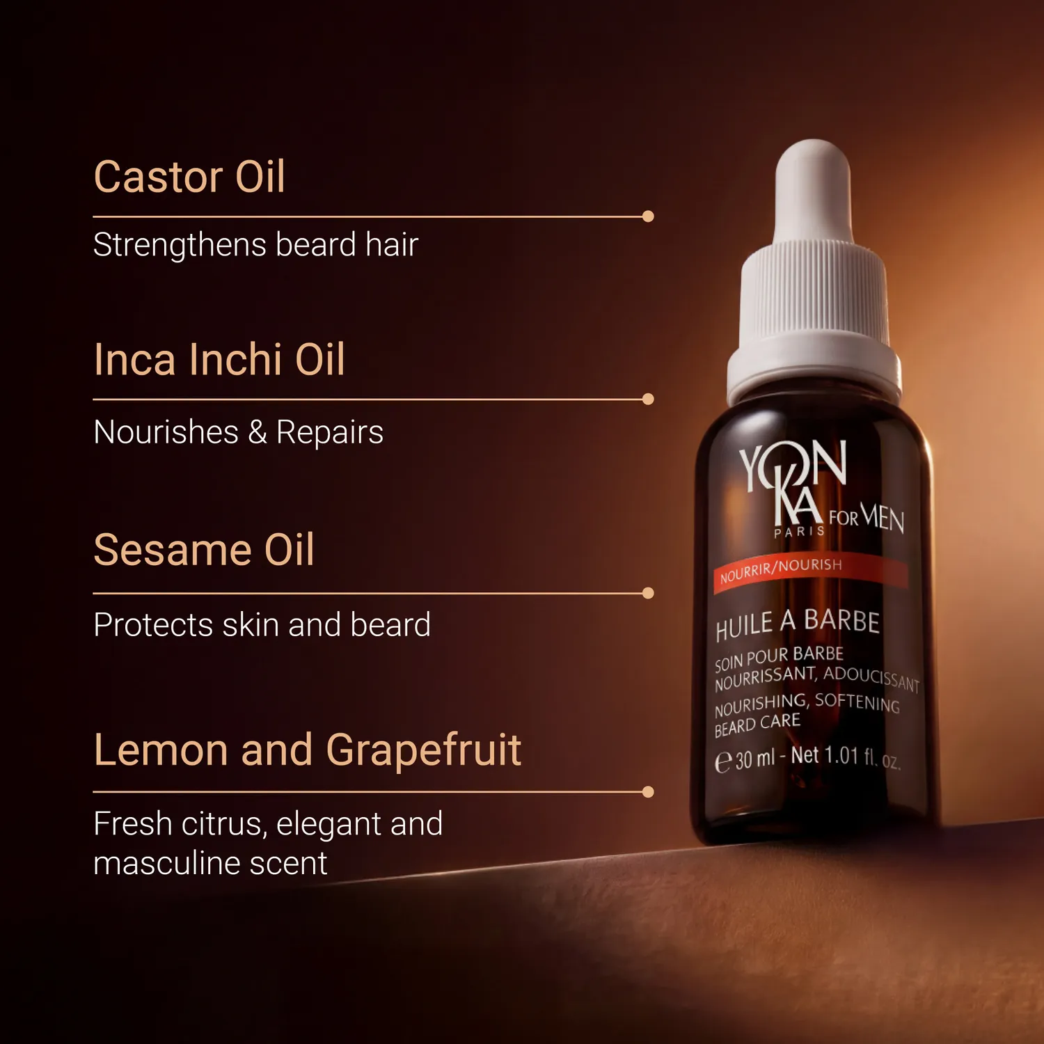 Yon-Ka Beard Oil skjeggolje 99,7 % naturlig opprinnelse