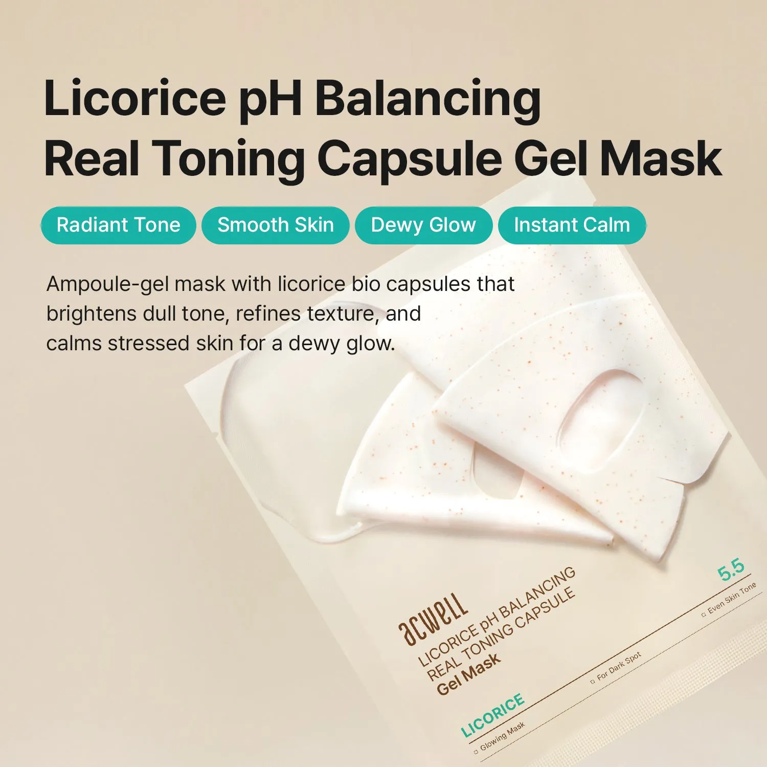 Acwell Licorice pH Balancing Real Toning Capsule Gel Mask ansiktsmaske