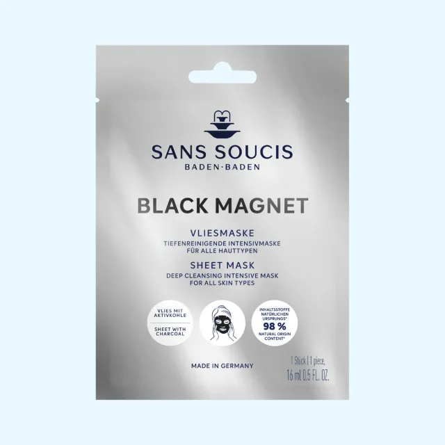 Sans Soucis Black Magnet Vliesmaske ansiktsmaske 16 ml rensende