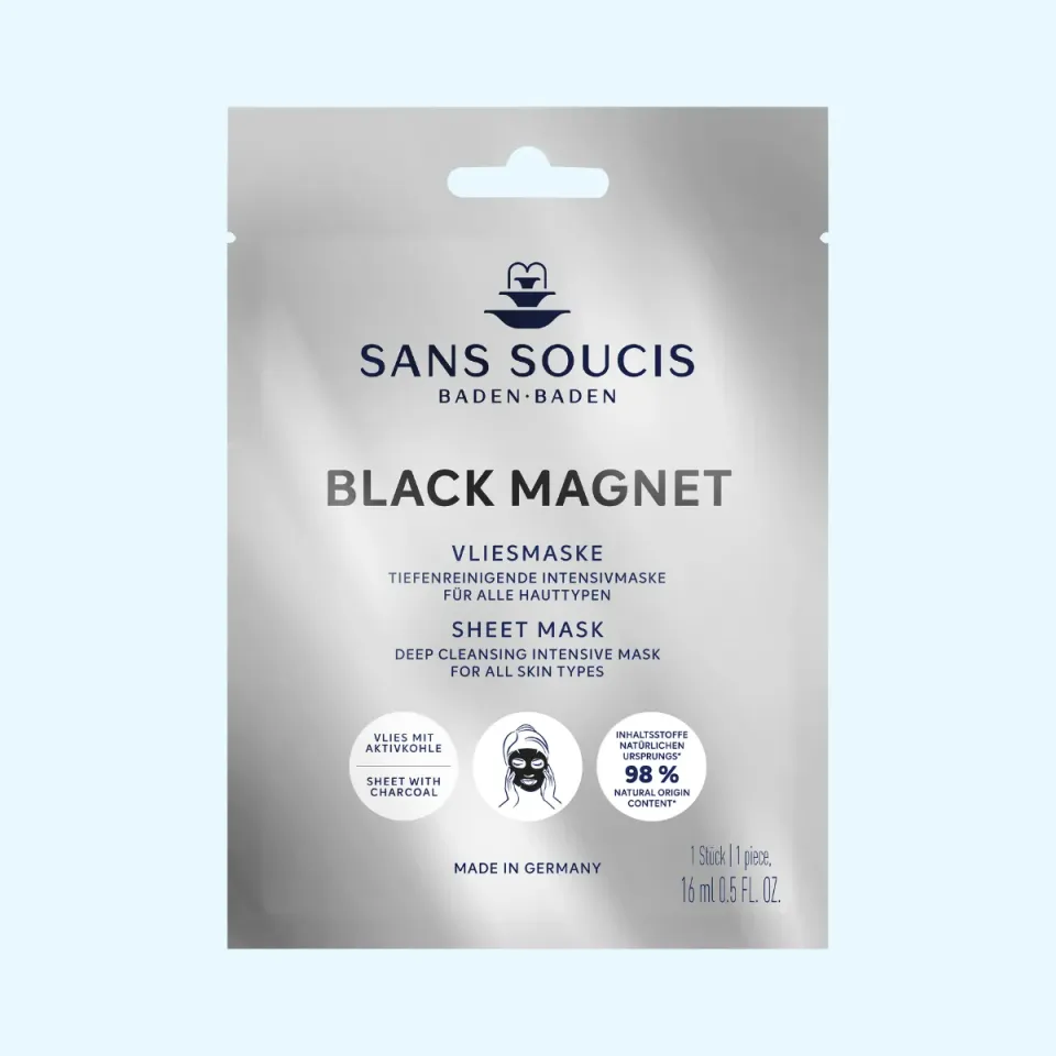 Sans Soucis Black Magnet Vliesmaske ansiktsmaske 16 ml rensende