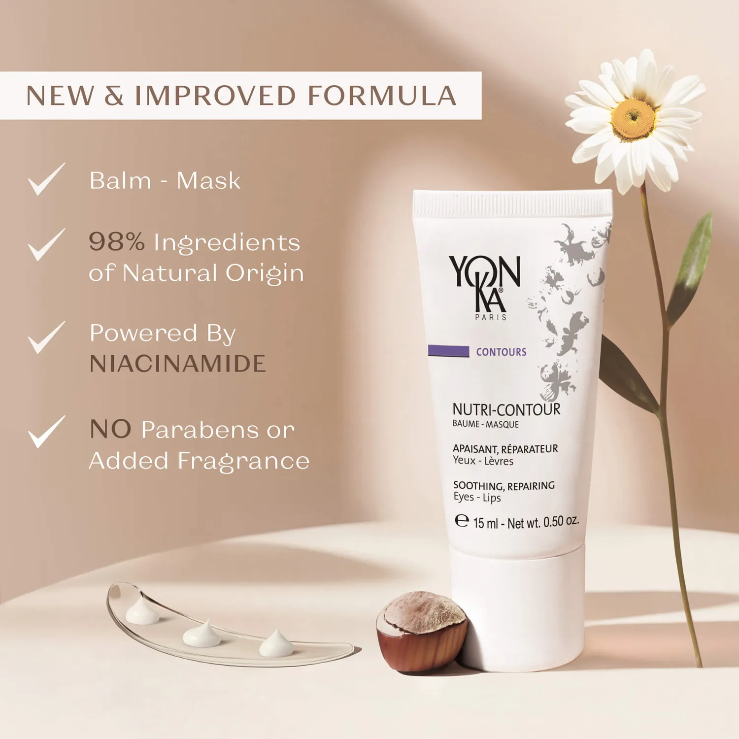 Yon-Ka Nutri-Contour øye- og leppebalm standard med hasselnøttolje