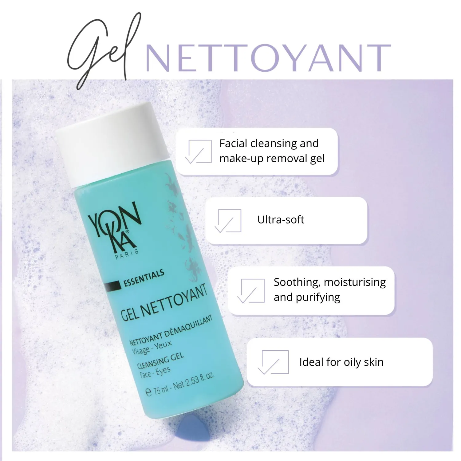 Yon-Ka Gel Nettoyant rensegel reisestørrelse naturlig duft
