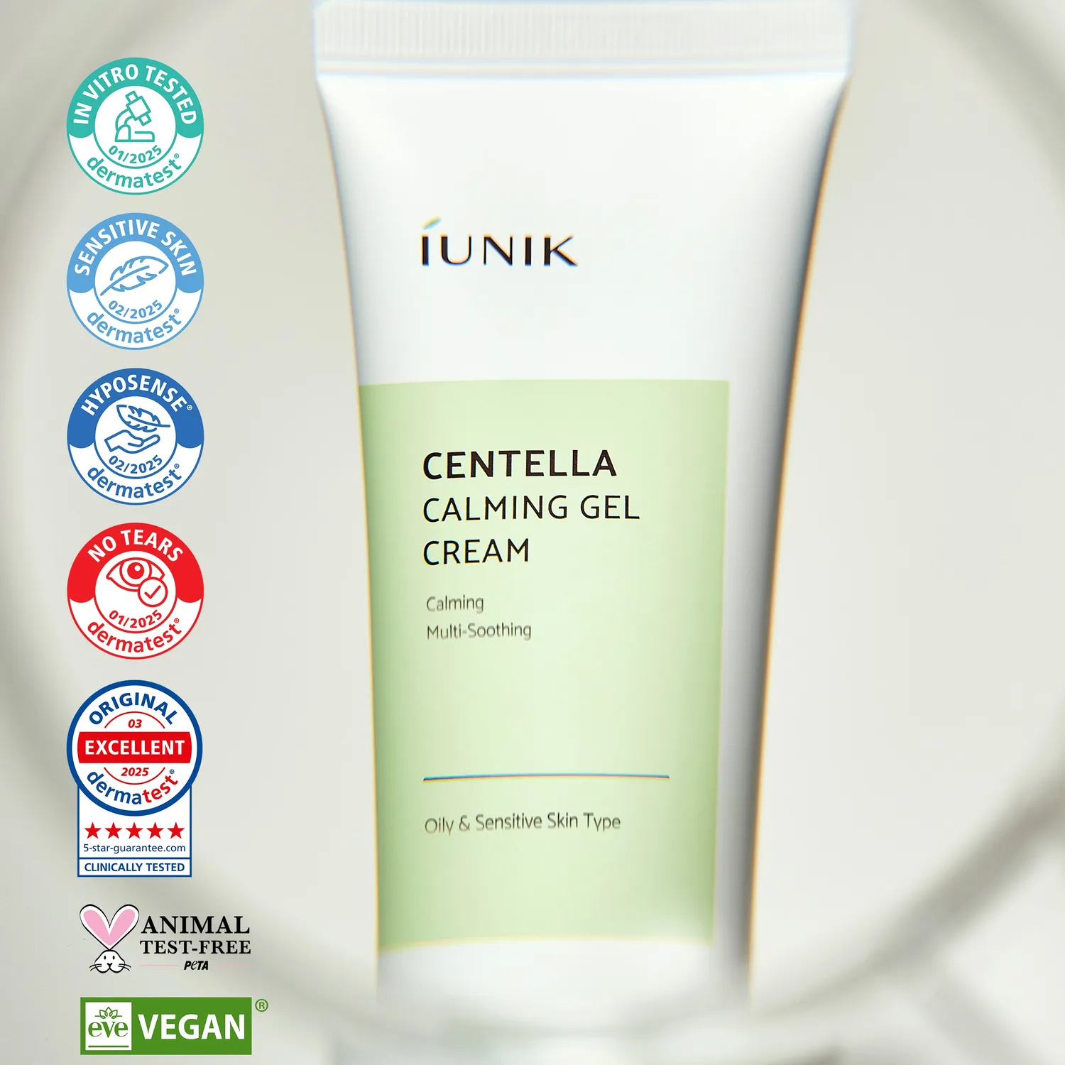 IUNIK Centella Calming Gel Cream gelkrem 60 ml lett gel