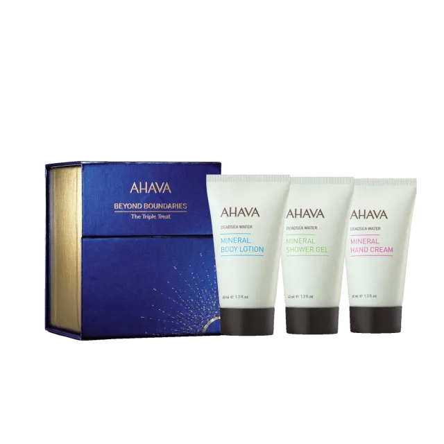 ahava The Triple Treat kroppspleiesett med mineralpleie