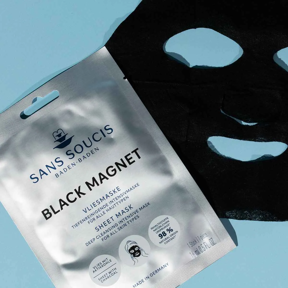 Sans Soucis Black Magnet Vliesmaske ansiktsmaske 16 ml rensende