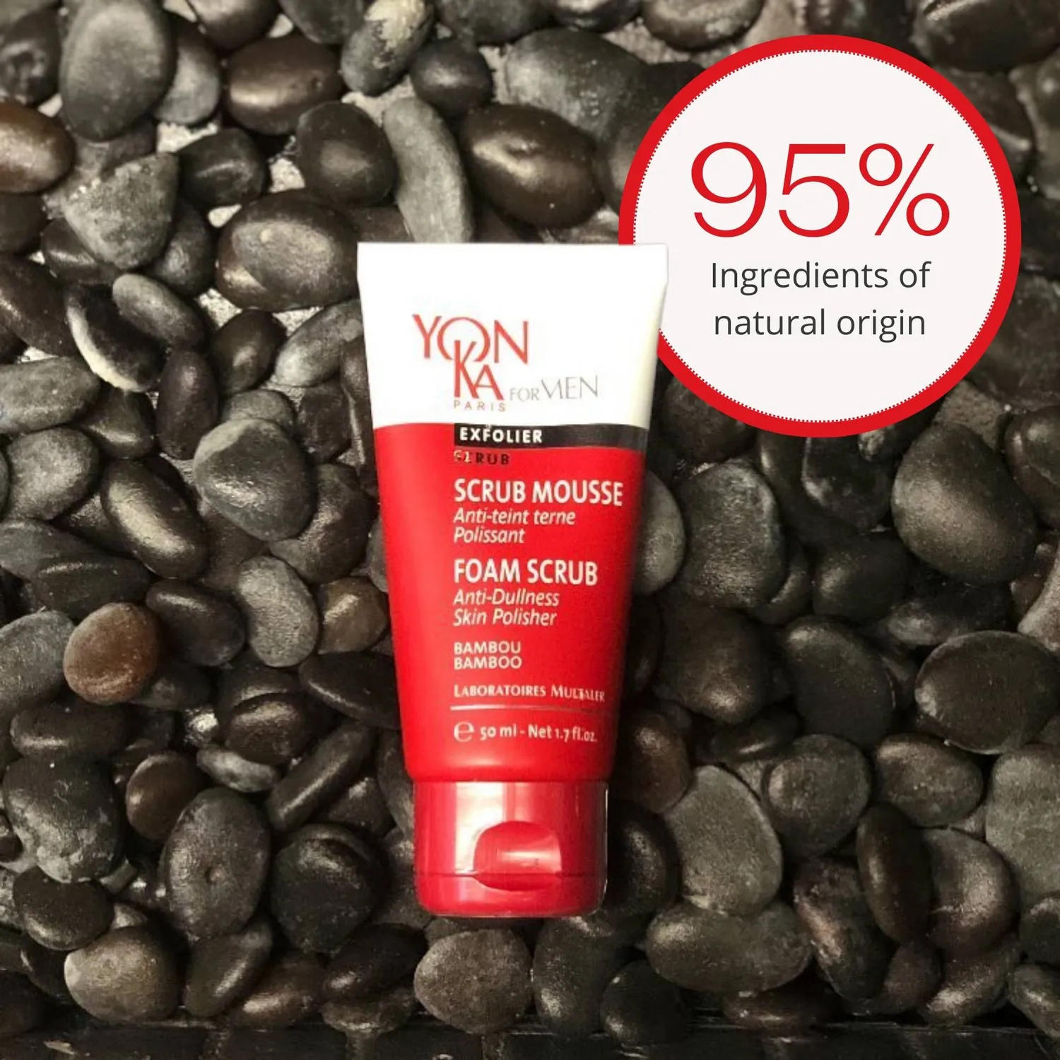 Yon-Ka Men Scrub Mousse ansiktsskrubb 100 ml med bambus