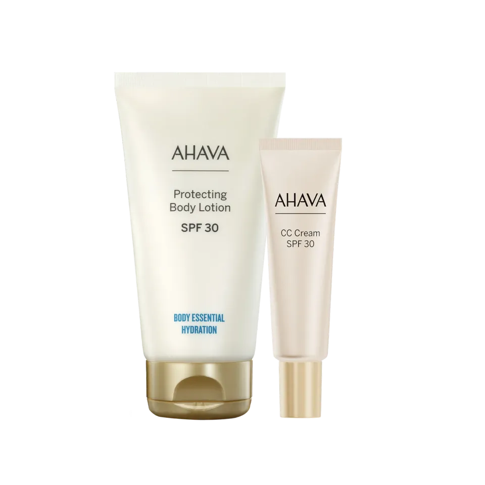 AHAVA Sun & Skin Savior Set solpleiesett SPF 30 – ansikt og kropp
