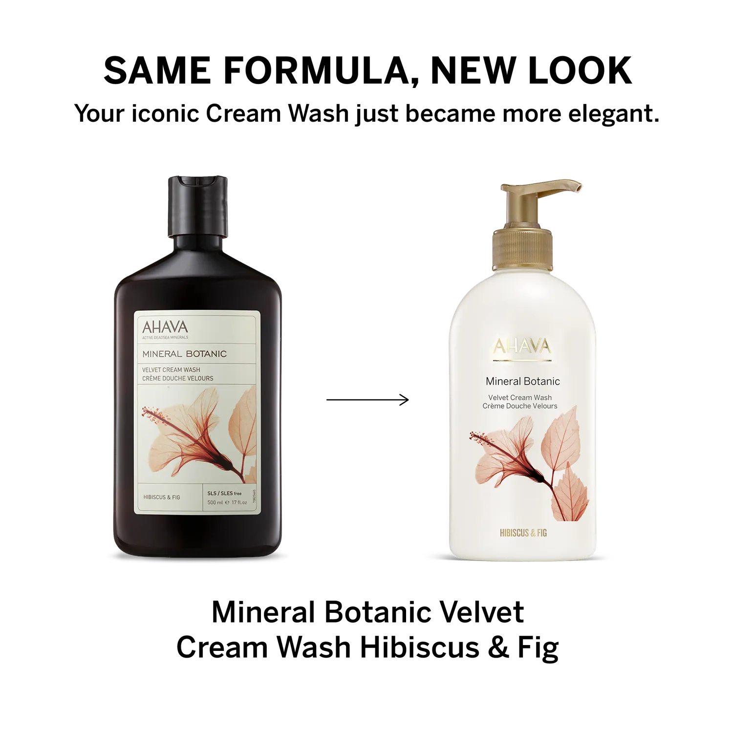 ahava Mineral Botanic Velvet Cream Wash kroppsvask 500 ml hibiskus og fiken