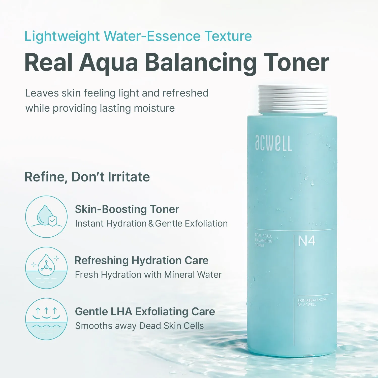 Acwell Real Aqua Balancing Hydrating & Exfoliating Facial Toner