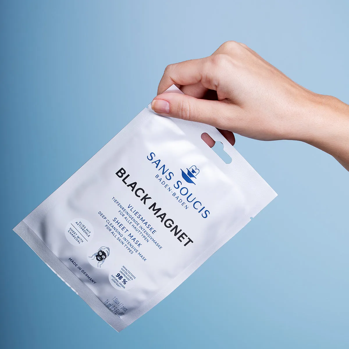 Sans Soucis Black Magnet Vliesmaske ansiktsmaske 16 ml rensende