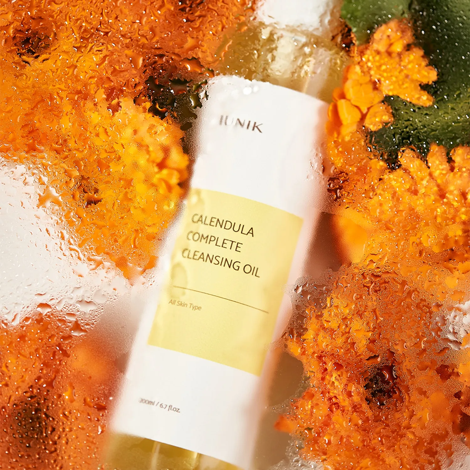 IUNIK Calendula Double Cleansing Duo dobbelrens med renseolje og skumrens