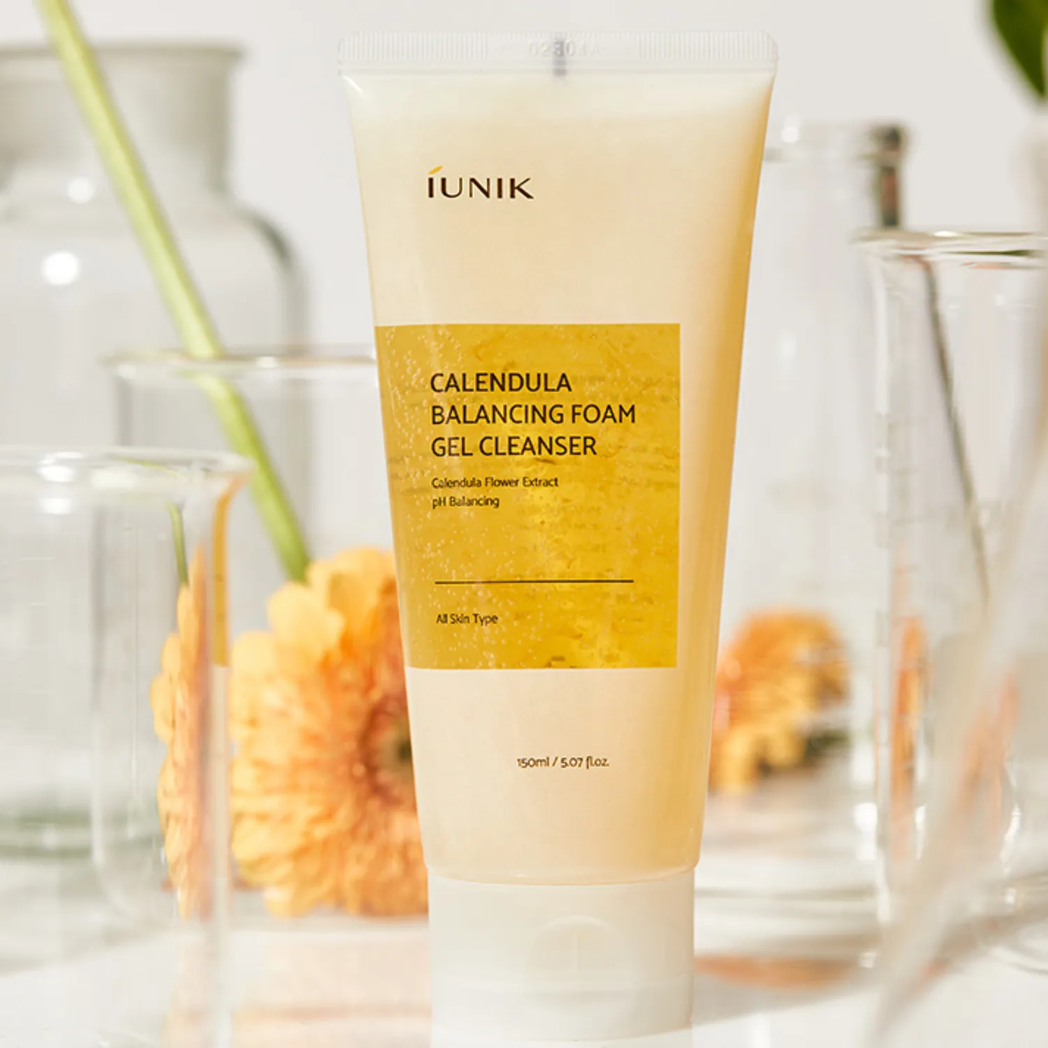 IUNIK Calendula Balancing Foam Gel Cleanser ansiktsrens – lav pH