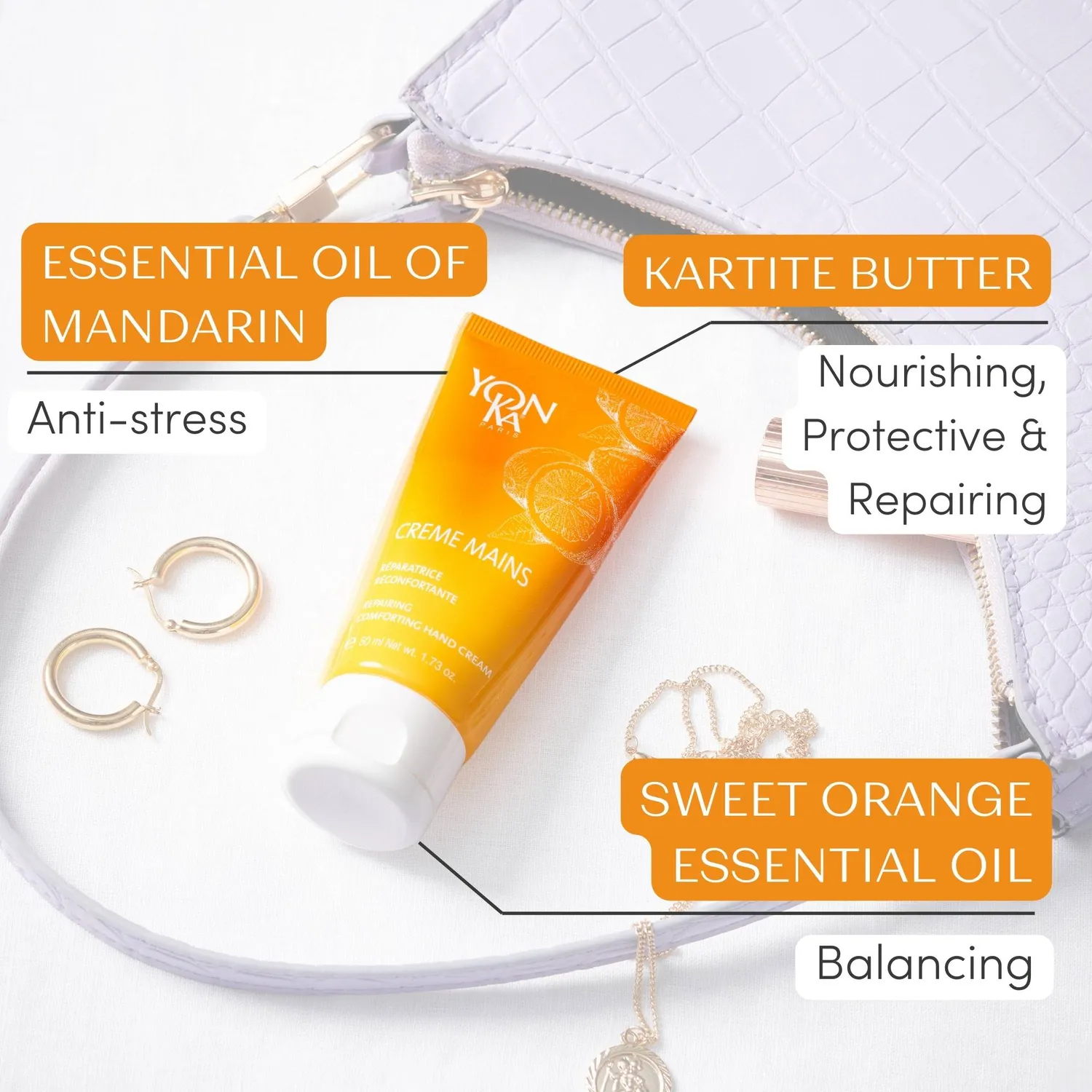 Yon-Ka Crème Mains Vitalité håndkrem 50 ml med sheasmør