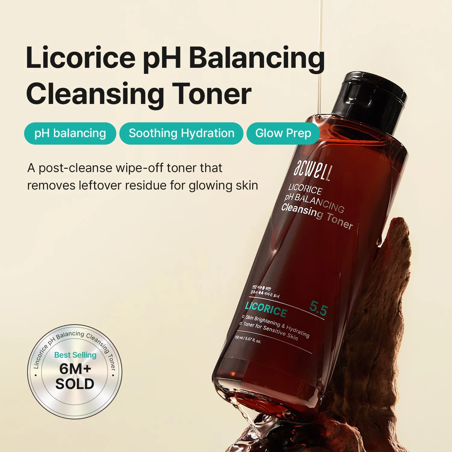 Acwell Licorice pH Balancing Cleansing Toner ansiktsvann 10.14 fl oz
