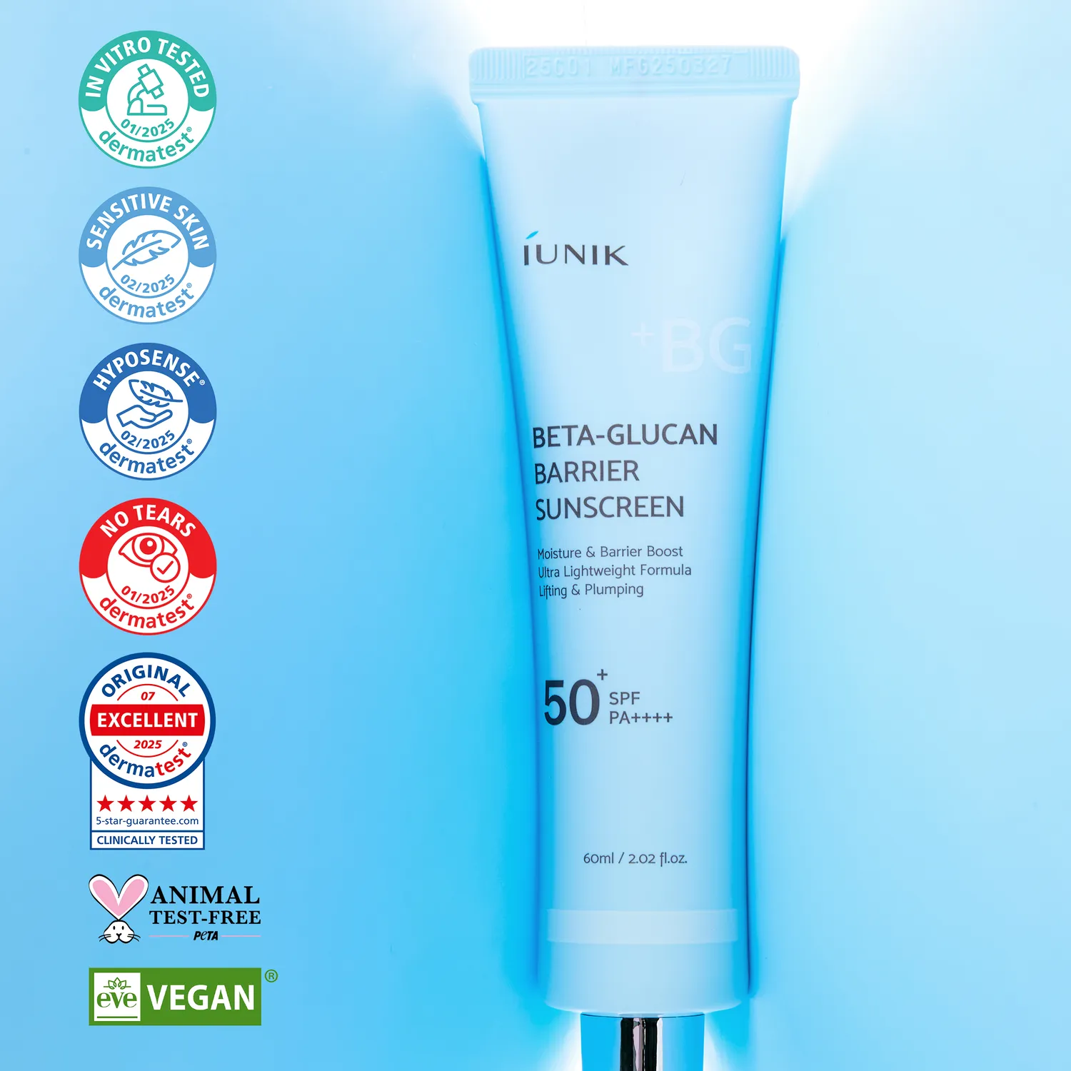 IUNIK Beta Glucan Barrier Sunscreen solkrem fukt