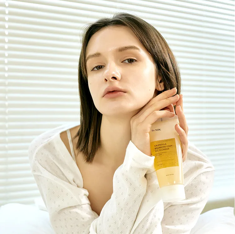 IUNIK Calendula Balancing Foam Gel Cleanser ansiktsrens – lav pH