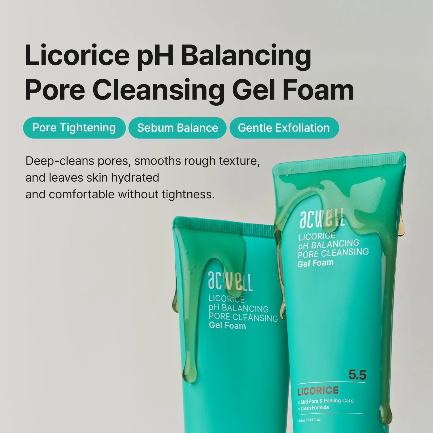 Acwell Licorice pH Balancing Pore Cleansing Gel Foam ansiktsrens