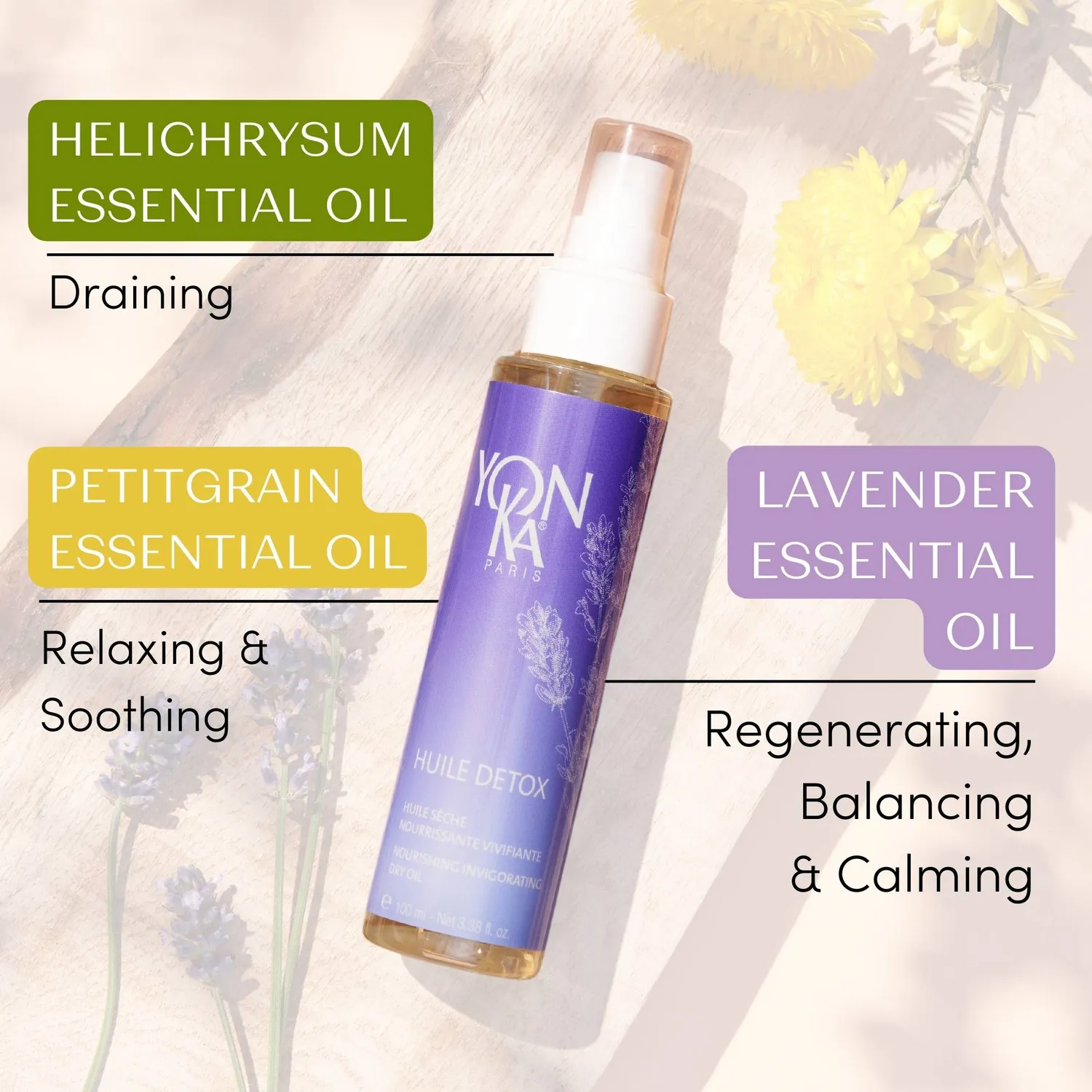 Yon-Ka Huile Corps Detox kroppsolje 100 % naturlig